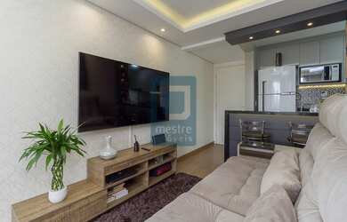 Imagem: O apartamento possui 2 Dormitórios, 1 Banheiro, 1 Vaga na garagem