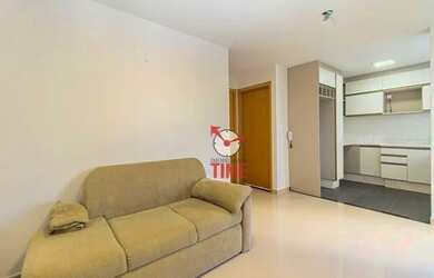 Imagem: O apartamento possui 1 Dormitório, 1 Banheiro, 1 Vaga na garagem