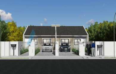 Imagem: A casa possui 2 Dormitórios, 1 Banheiro, 2 Vagas na garagem