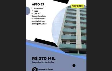 Imagem 1: Apartamento Praia Grande. Imóvel novo, 52m² de Área, 1 Vaga na garageme1...
