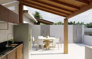 Imagem: A casa possui 3 Dormitórios, 2 Banheiros, 2 Vagas na garagem