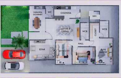 Imagem 6: Casa de Condomínio Para Vender com 3 quartos 1 suítes no bairro Pedras...