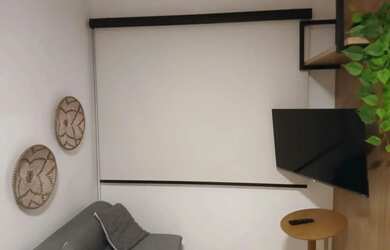 Imagem: O apartamento possui 1 Dormitório, 1 Banheiro, 2 Vagas na garagem