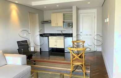 Imagem 8: Flat com mobília refinada e para locação em Pinheiros totalmente mobiliado. Consulte-nos