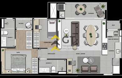 Imagem 12: Apartamento à venda, 87 m² por R$ 826.200,00 - Gleba Fazenda Palhano...