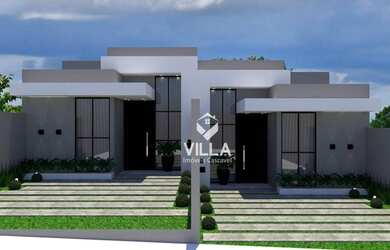 Imagem: A casa possui 3 Dormitórios, 1 Banheiro, 2 Vagas na garagem