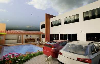 Imagem: A casa em condomínio possui 4 Dormitórios, 5 Banheiros, 4