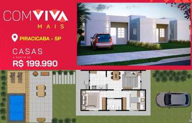 Imagem: A casa possui 2 Dormitórios, 1 Banheiro, 2 Vagas na garagem