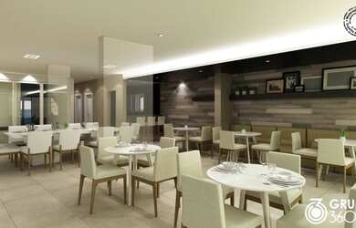 Imagem: O apartamento possui 1 Dormitório, 1 Banheiro, 1 Vaga na garagem