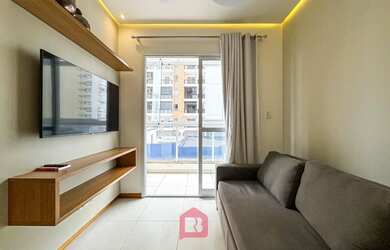 Imagem: O apartamento possui 1 Dormitório, 1 Banheiro, 1 Vaga na garagem