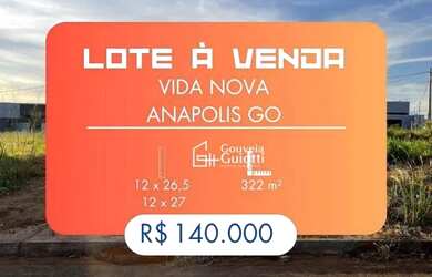 Imagem: O terreno possui 323m² de Área e está localizado em Anápolis