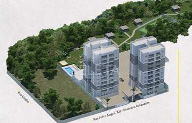 Imagem: O apartamento possui 2 Dormitórios, 1 Banheiro, 1 Vaga na garagem