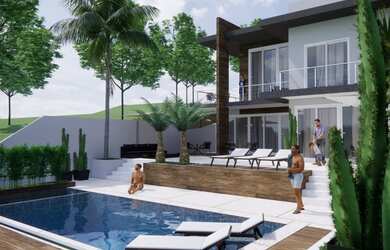 Imagem: A casa possui 3 Dormitórios, 5 Banheiros, 4 Vagas na garagem