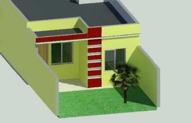 Imagem: A casa possui 2 Dormitórios, 1 Banheiro, 2 Vagas na garagem