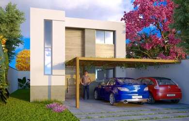 Imagem: A casa possui 3 Dormitórios, 2 Banheiros, 1 Vaga na garagem