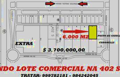Imagem: O terreno possui 6.000m² de Área e está localizado em Plano