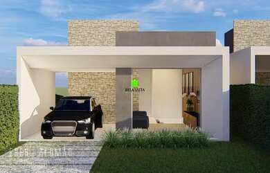 Imagem: A casa possui 4 Dormitórios, 2 Banheiros, 2 Vagas na garagem