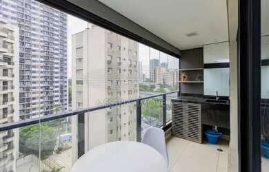 Imagem: O apartamento possui 1 Dormitório, 2 Banheiros, 1 Vaga na garagem