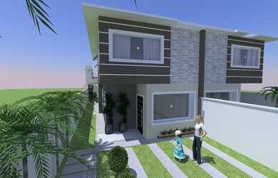 Imagem: A casa possui 4 Dormitórios, 3 Banheiros, 2 Vagas na garagem