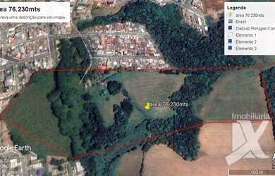 Imagem: O terreno possui 76.230m² de Área e está localizado em Campina