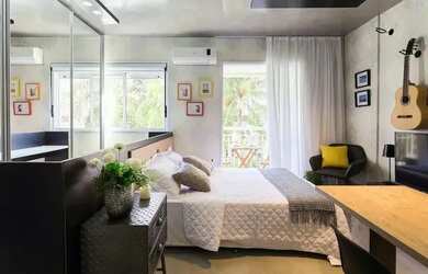 Imagem: O studio possui 1 Dormitório, 1 Banheiro, 1 Vaga na garagem