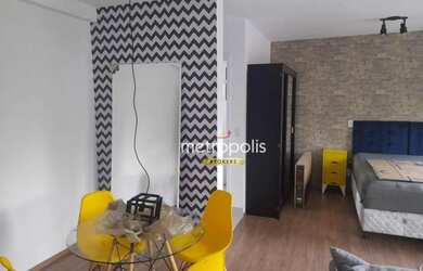 Imagem: O apartamento possui 1 Dormitório, 1 Banheiro, 1 Vaga na garagem