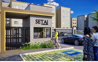 Imagem: O apartamento possui 2 Dormitórios, 1 Banheiro, 1 Vaga na garagem