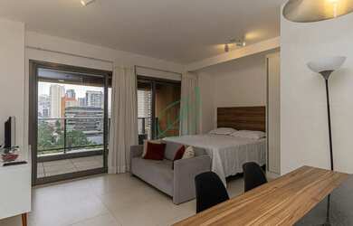 Imagem: O apartamento possui 1 Dormitório, 1 Banheiro, 1 Vaga na garagem