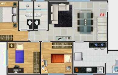 Imagem: O apartamento na cobertura possui 3 Dormitórios, 3 Banheiros