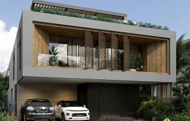 Imagem: A casa em condomínio possui 5 Dormitórios, 5 Banheiros, 4