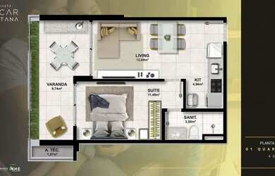 Imagem 6: Cineasta Oscar Santana, 1 E 2 Quartos, Muito Bem Distribuído Entre 46M²...