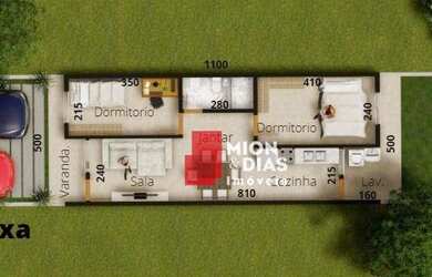 Imagem 2: Casa com 2 dormitórios à venda, 55 m² - Florais do Paraná - Cascavel/PR