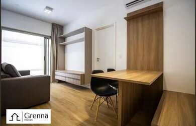 Imagem: O apartamento e possui 1 Dormitório, Suítes, 2 Banheiros