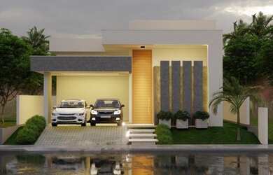 Imagem: A casa possui 3 Dormitórios, 2 Banheiros, 2 Vagas na garagem