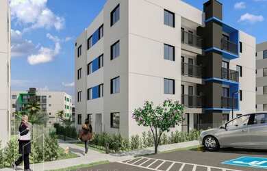 Imagem: O apartamento possui 2 Dormitórios, 1 Banheiro, 1 Vaga na garagem