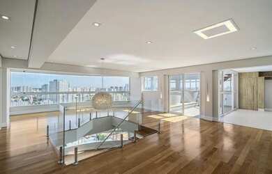 Imagem: O apartamento na cobertura possui 3 Dormitórios, 5 Banheiros