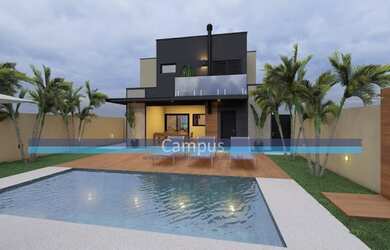 Imagem: A casa em condomínio possui 3 Dormitórios, 4 Banheiros, 2