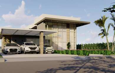 Imagem: A casa em condomínio possui 4 Dormitórios, 4 Banheiros, 4