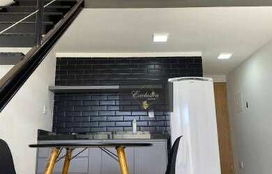 Imagem: O apartamento possui 1 Dormitório, 1 Banheiro, 1 Vaga na garagem