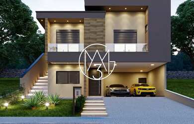 Imagem: A casa em condomínio possui 4 Dormitórios, 4 Banheiros, 4