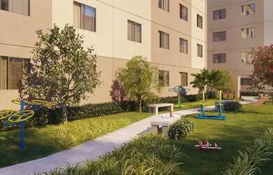 Imagem: O apartamento possui 2 Dormitórios, 1 Banheiro, 1 Vaga na garagem