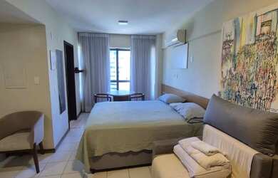 Imagem: O apartamento possui 1 Dormitório, Acomodam 5 pessoas, 1 Vaga