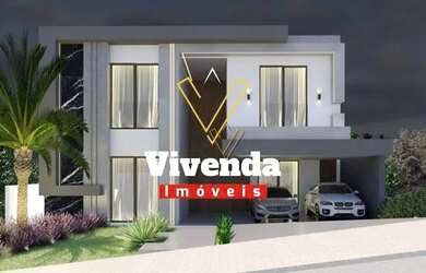 Imagem: A casa em condomínio possui 4 Dormitórios, 4 Banheiros, 420m²