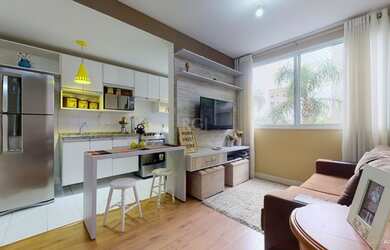 Imagem: O apartamento possui 2 Dormitórios, 1 Banheiro, 1 Vaga na garagem