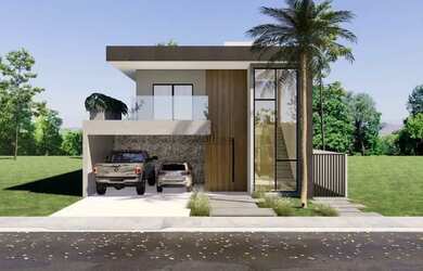 Imagem: A casa em condomínio possui 4 Dormitórios, 5 Banheiros, 4