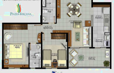 Imagem 15: Piazza Toscana. 2/4. 1 Suíte. 1 Vaga. Torre Livorno. R66