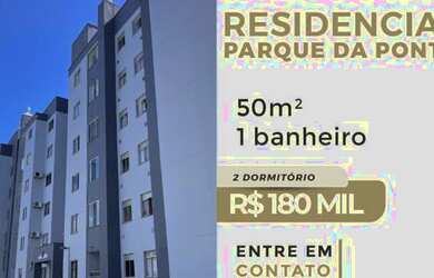 Imagem: O apartamento possui 2 Dormitórios, 1 Banheiro, 1 Vaga na garagem