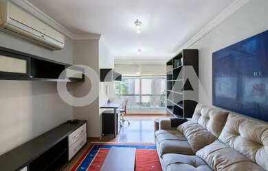 Imagem: O apartamento possui 1 Dormitório, 1 Banheiro, 1 Vaga na garagem