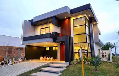 Imagem: A casa em condomínio possui 4 Dormitórios, 5 Banheiros, 4