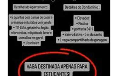 Imagem: O apartamento possui 2 Dormitórios, 1 Banheiro, 1 Vaga na garagem